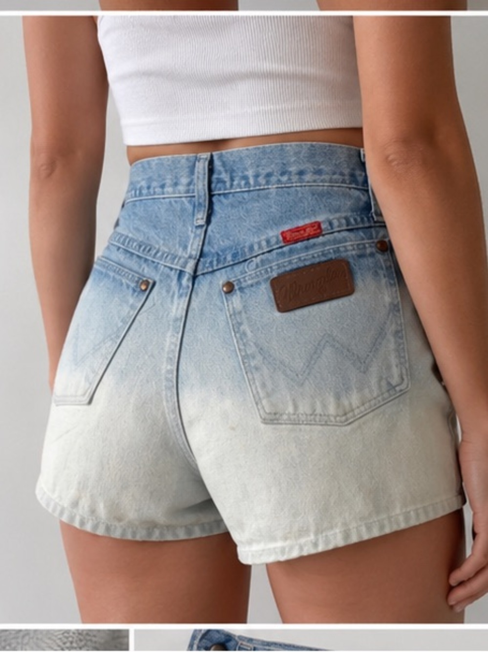 Vintage Wrangler Ombre Bleached High Rise Denim Shorts USA Made Women’s 11/12 26